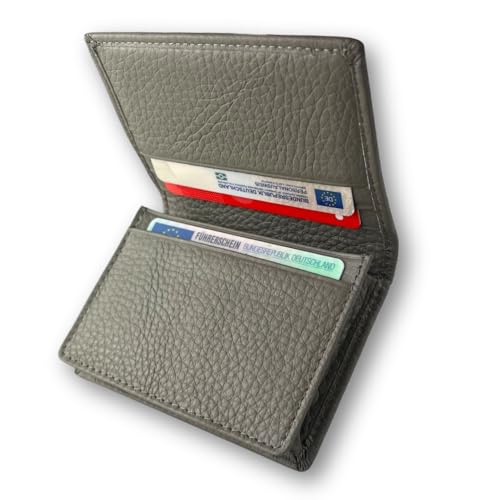 Echtleder Kartenetui für 20 EC Karten und Geldscheine, Damen und Herren Visitenkarten Etui, kompaktes Design, 100% Leder Geldbörse von FOMAX