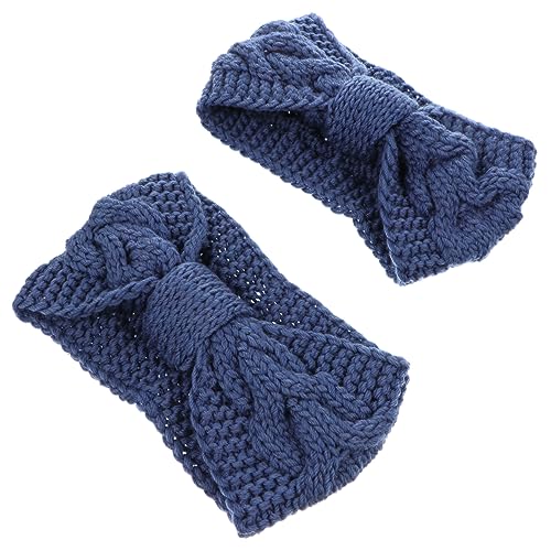 FOMIYES 2st Strickstirnband Mit Knöpfen Grob Gestrickte Stirnbänder Gehäkeltes Stirnband Yoga-stirnband Kosmetisches Haarband Duschstirnbänder Frauen Kopftuch Krawatte Maske Garn Fräulein von FOMIYES