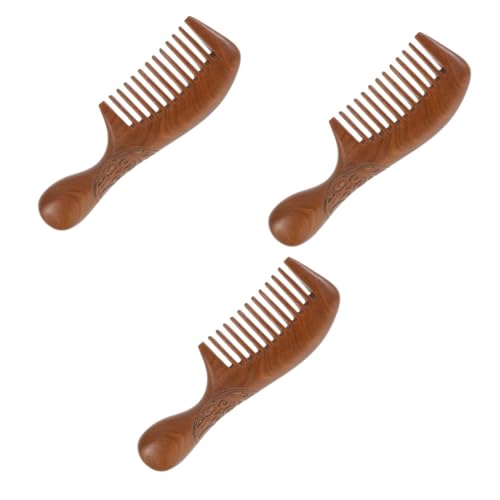 FOMIYES 3 Stk Antistatischer Holzkamm Antiker Kamm Borsten Haarbürste Antistatischer Haarkamm Haarbürste Für Männer Retro-kamm Vintage Haarkamm Hölzern Fräulein Shampoo Breiter Zahn von FOMIYES