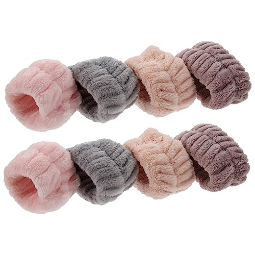 4 Paare Haargummis zum Waschen des Gesichts waschbare bescherung weihnachten handwash Trainingsarmband Sportarmband Handtücher Handgelenktücher zum Waschen des Gesichts Flanell FOMIYES von FOMIYES