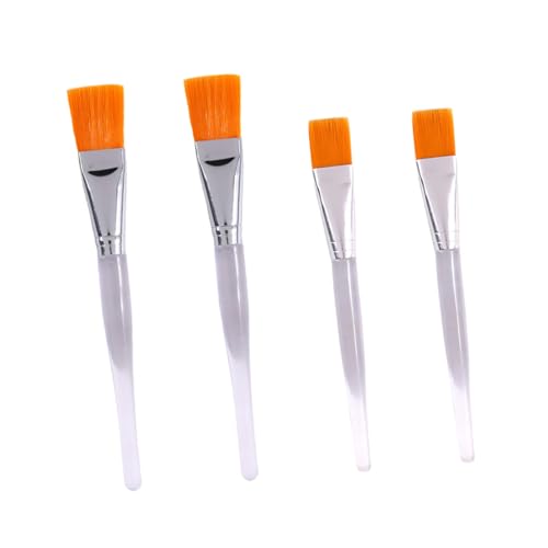 4 Stück Transparente Stab Masken Bürste Textmarker Gesicht Palette Lichter Rasierer Spatel Haut Tücher Lidschatten Pflege Lüfter Schwämme Schwamm Frauen Werkzeug Faserwolle FOMIYES von FOMIYES