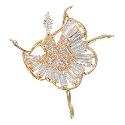 FOMIYES Balletttänzer-design Brosche Für Damen Aus Kupfer Und Strass Kleidungsaccessoire Für Pullover Anzüge Hemden Hüten Schals Und Tücher Brustnadel Mit Nadelbefestigung von FOMIYES