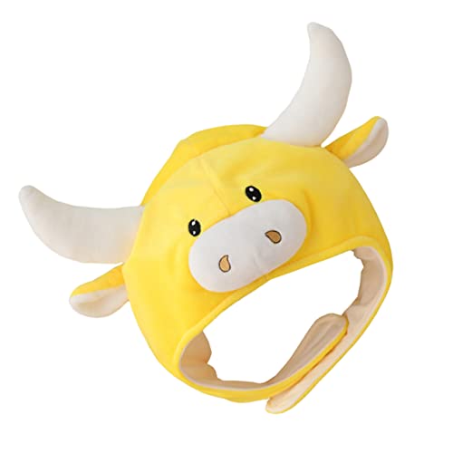 FOMIYES 1 PC Bullenkopfhut Stofftierhut Kinderhut In Kuh Stierkopfform Lustige Kostüm Requisite Flauschige Hüte Stierform Hut Lustige Foto Requisite Bequem Ochsen Getriebe Bullen von FOMIYES