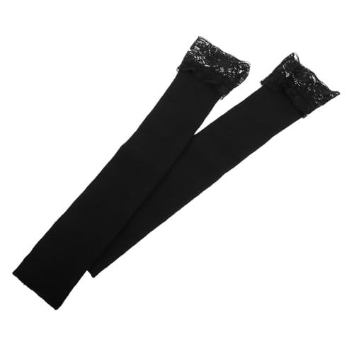 FOMIYES 1 Paar Armbezüge Aus Spitze Armstulpen Für Damen Armstulpen Damen Schwarze Armhandschuhe Unterarmmanschetten Für Frauen Fingerlose Spitzenhandschuhe Für Polyester Black von FOMIYES