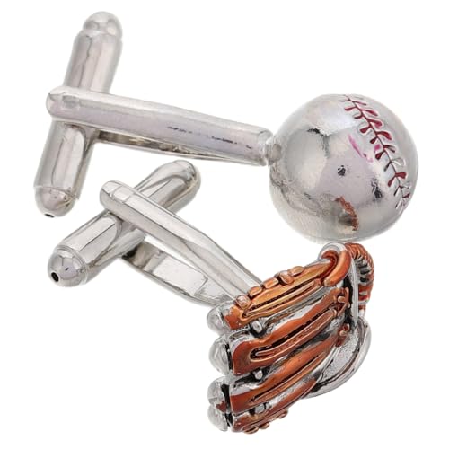 FOMIYES 1 Paar Baseballhandschuh Manschettenknöpfe Hochzeit Herren Ärmelschmuck Hemdknopf Clip Baseball Manschettenknöpfe Party Zubehör Baseball Team Manschettenknöpfe Revers von FOMIYES