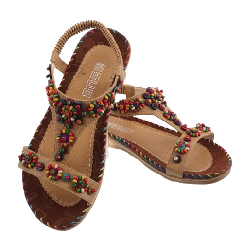 FOMIYES 1 Paar Boho-strandschuhe: Strandsandalen Für Die Freizeit – Damen-sommersandalen, Flache Schuhe Für Urlaub Und Outdoor von FOMIYES