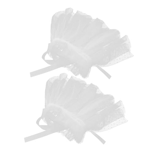 FOMIYES 1 Paar Fake-ärmel Aus Mesh Armhandschuhe Handschuhe Mit Armstulpen Hochzeitshandschuhe Mesh-ärmel Spitzen-armstulpen Weiß Gittergewebe von FOMIYES