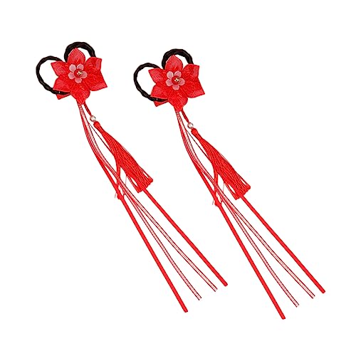 FOMIYES 1 Paar Haarschmuck Tiara Für Mädchen Haarschmuck Für Zöpfe Haarschmuck Für Mädchen Rote Blumen-Haarspange Modische Haarspange Mädchen-Kopfbedeckung Kreative von FOMIYES