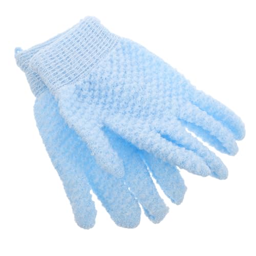 FOMIYES 1 Paar Handschuhe schrubben Handpeelinghandschuh Körperreinigungshandschuhe Badhandschuhe Badehandschuhe für Damen Luffa-Handschuhe Peelinghandschuhe zum Duschen Nylon Himmelblau von FOMIYES