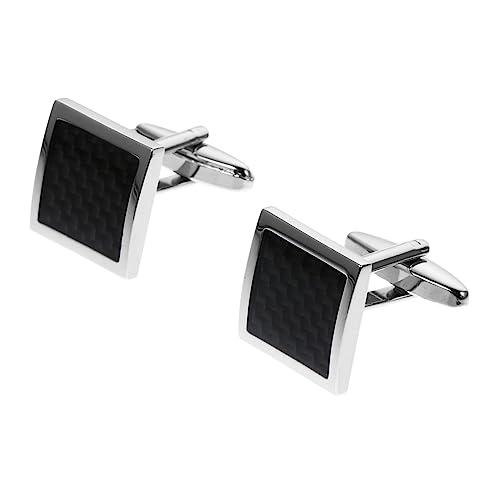 FOMIYES 1 Paar Herren Manschettenknöpfe im Französischen Stil Quadratische Cufflinks Feiner Verarbeitung für Hochzeiten Business Events und Besondere Anlässe Silberfarben von FOMIYES