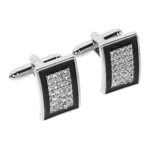 FOMIYES 1 Paar Herren Manschettenknöpfe mit Tropfenöl Kristallverzierung Stilvolle Cufflinks für Hochzeiten Geschäftsmeetings Formelle Anlässe Modisches Accessoire für Anspruchsvolle von FOMIYES