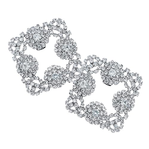 FOMIYES 1 Paar Hochzeit Schuhschnallen Abnehmbare Strasssteine Clips Quadratische Schuhclips mit Sonnenblumen Design Schmuck für Damen für Festliche Anlässe Silberfarben von FOMIYES