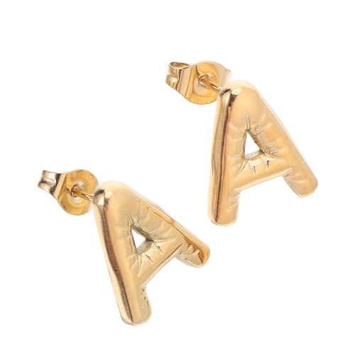 FOMIYES 1 Paar Initialen-Ohrringe für Damen: Buchstaben-Ohrringe für Mädchen, kleine Initialen-Ohrstecker, elegante Ohrstecker für Damen, kleines Ohrpiercing-Zubehör von FOMIYES