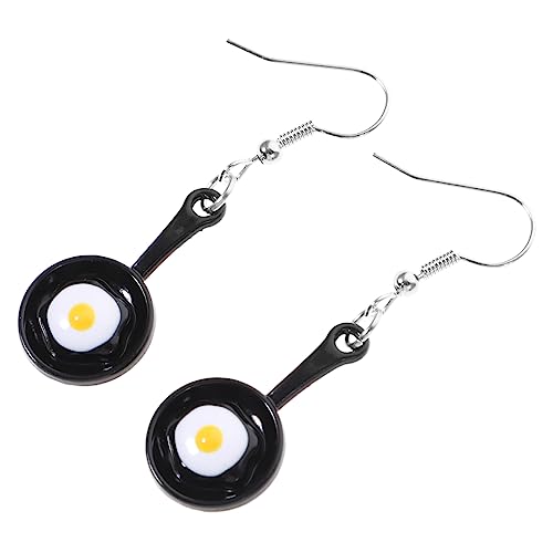 FOMIYES 1 Paar Lustige Pfannen Ohrringe Spiegelei Ohrstecker Schmuck für Frauen und Mädchen für Anlässe Wie Geburtstage und Feiertage Einzigartiges Design Verleihen von von FOMIYES