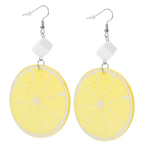 FOMIYES 1 Paar Obst Ohrringe Ohrringe Schmuck Frauen Ohrring Ohrstollen Fruchtschmuck Für Frauen Ohrzubehör Obst Ohrstecker Ästhetischer Ohrring Zitrone Schmuck Modeohrringe Acryl Gelb von FOMIYES