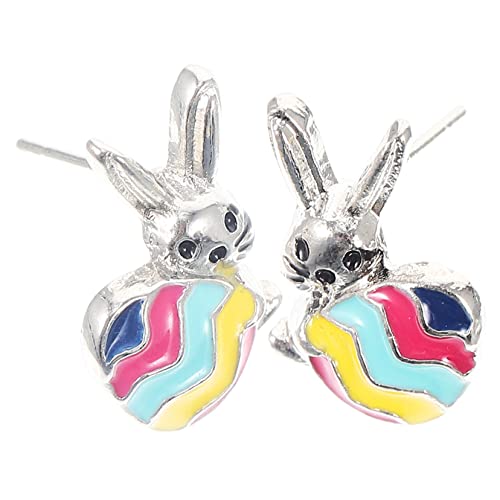 FOMIYES 1 Paar Osterohrringe mit Niedlichem Kaninchen und Eierdesign Ohrstecker für Frauen Perfektes für Ostern Geburtstage und Feiertage Leicht und Angenehm zu Tragen von FOMIYES