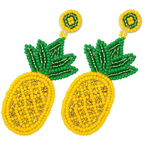 FOMIYES 1 Paar Böhmische Ananas-urlaubsohrringe Ananas-schmuck Böhmische Tropfenohrringe Fruchtohrringe Ananas-ohrringe Süßer Ohrring Party-ohrringe Böhmen Perlen Fräulein Zubehör von FOMIYES