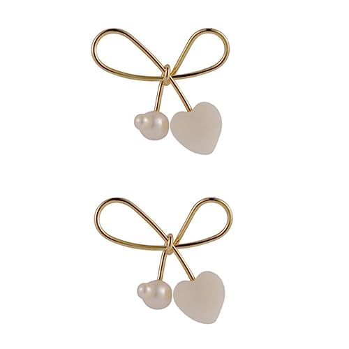FOMIYES 1 Paar Perlenohrringe klein Nieten weibliche Ohrringe Zucht Bogen hochzeitsgeschenk Perlendesign -Ohrringe Bowknot-Ohrstecker Mädchenohrringe Legierung von FOMIYES