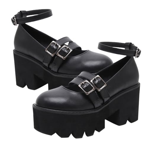 FOMIYES 1 Paar Retro Runde Zehen Damen Schuhe mit Dickem Absatz und Atmungsaktiv für Arbeit Dating Schwarz FOMIYES 1 Paar Retro Runde Zehen Damen Schuhe mit Dickem Absatz und Atmungsaktiv für Arbeit Dating Schwarz von FOMIYES