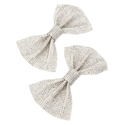 FOMIYES 1 Paar Schuhclips mit Funkelnden Strasssteinen Handgemachte Silberne Schleifen Dekoration für Damen für Hochzeiten Abschlussbälle und Partys Vielseitige Schuhschnallen für Pumps von FOMIYES