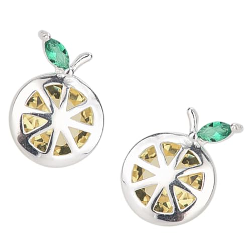 FOMIYES 1 Paar Stylische Zitronen Ohrstecker mit Funkelnden Zirkonia Kreative Fruchtige Sommer Ohrringe für Damen für Täglichen von FOMIYES