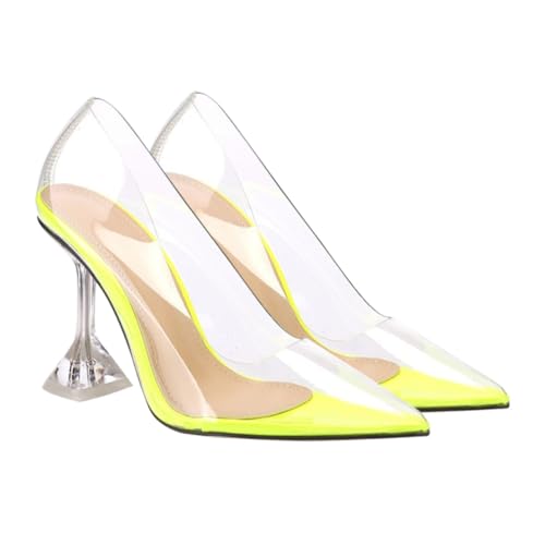 FOMIYES 1 Paar Transparente Spitzenabsatzschuhe für Damen Bequeme High Heels Grün für Formelle und Anlässe Pumps die Ihre Beine Betonen von FOMIYES