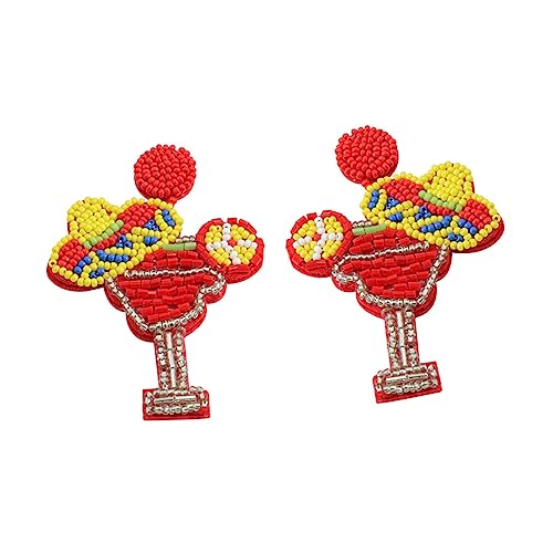 FOMIYES Weinglas-hängeohrringe Für Damen Statement-ohrringe Aus Glas Abstrakte Ohrringe Mit Perlen Modisches Accessoire Für Alltag Und Besondere Anlässe von FOMIYES