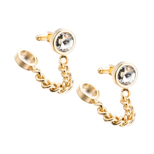 FOMIYES 1 Paar -plattierte Kristallmanschettenknöpfe Manschettenlinks Hemd-Accessoire Manschette verbindet das Geschäft Umweltschutz Kupfer Golden von FOMIYES