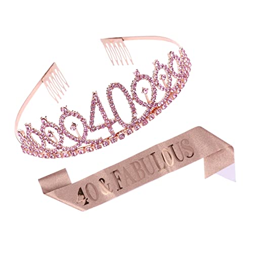 FOMIYES Geburtstagskrone Mit Party-schärpe Schultergurt Und Haarkamm Für Geburtstags-dekorationsanzug Und Lustige Partydekoration von FOMIYES