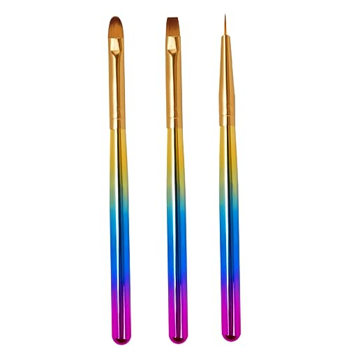 FOMIYES 1 Satz 3st Farbstift-set Pinceles Para Uñas Acrilicas Maniküre-stift Nagellack-pinselstift Gel-nägel-kit Punktierstifte Nagelkunst Selber Machen Nylon-haarmalstift Mädchen Werkzeug von FOMIYES