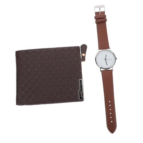 FOMIYES 1 Satz Armbanduhr Geldbörse Set für Herren Stilvolle Uhr mit Braunem für Freund Ehemann oder Vater Freizeit Reisen von FOMIYES