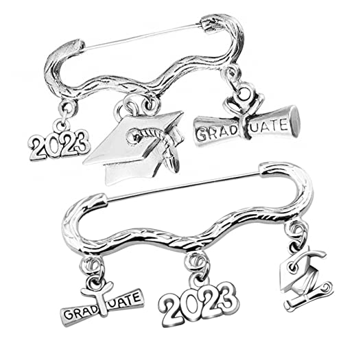FOMIYES 1 Satz Bachelor Cap Brosche Vintage Brosche Passende Broschen 2023 Grad Brosche 2023 Graduierung Brosche Pin Rückseite Emaille 2023 Absolventen Anstecknadel 2 Stück von FOMIYES