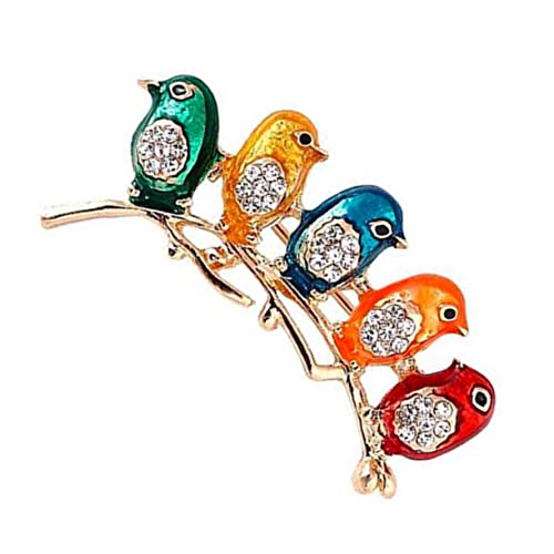 FOMIYES 1 Satz Baumvogel Broschen Legierung Farbenfrohe Emaille Anstecker Für Damen Dekoration Für Kleider Partys Besondere Anlässe 2 Stück von FOMIYES