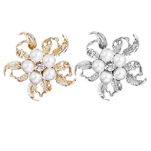 FOMIYES 1 Satz Broschen Hochwertigem Perlen Strassverzierung Vielseitige Anstecknadeln Für Kleidung Taschen Schals Silber 4 Stücke von FOMIYES