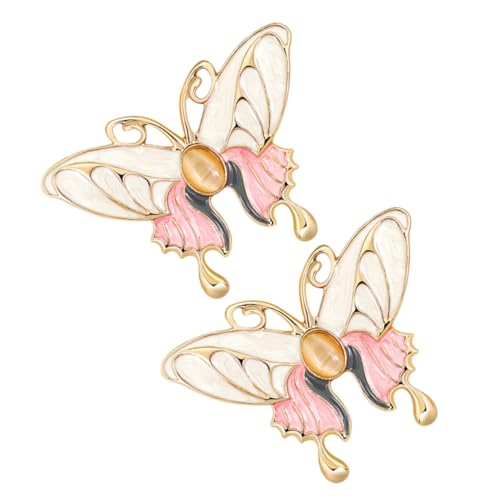 FOMIYES 2stücke Broschen Mit Tropfendem Öl Stilvolle Brustnadeln Aus Legierung Zarte Schmetterlingsbroschen Kleidungsnadel-ornamente Corsagen Für Partys Und Alltag von FOMIYES