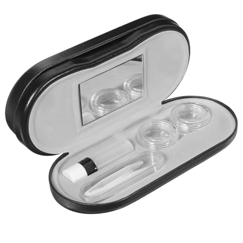 FOMIYES Doppelschichtiger Brillenbeutel Aus Pu Und Flusenmaterial Tragbarer Brillen-Organizer Für Zuhause Und Unterwegs Geeignet Für Sonnenbrillen Und Brille von FOMIYES