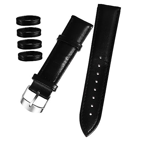 FOMIYES 1 Satz Echtes Uhrenarmband mit Ringen Schwarz Verstellbar für Smartwatch und Klassische Uhren für zu Feiertagen und Anlässen von FOMIYES