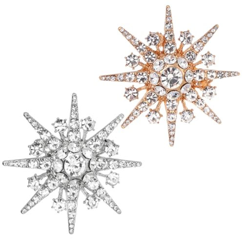 FOMIYES 1 Satz Einfache Kristallbrosche Legierung Glänzende Corsage Für Kleidung Hochzeitsaccessoires Für Frauen 2 Stück von FOMIYES