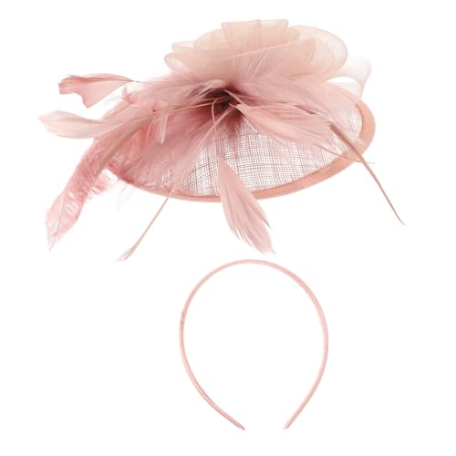 FOMIYES 1 Satz Fascinator Hüte für Damen Eleganter Kopfschmuck mit Netzschleier für Hochzeiten Teepartys Festliche Anlässe Nude von FOMIYES
