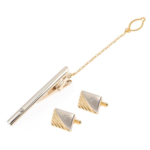 FOMIYES 1 Satz Goldene Krawattenklammer Manschettenknöpfe für Herren Accessoires für Business Hochzeiten Besondere Anlässe Leichtes Design mit Langlebigem von FOMIYES