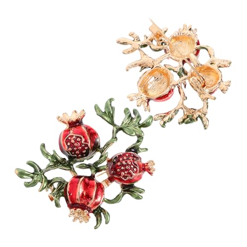 FOMIYES 1 Satz Granatapfel Brosche Anstecknadel Für Damen Für Muttertag Dekoration Für Kleidung Taschen Schals 2 Stück von FOMIYES