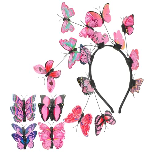 FOMIYES 1 Satz Haarreif mit Schmetterlingen für Damen Teiliges Haarschmuck Teeparty Accessoire Kreative Kopfbedeckung für Hochzeiten Geburtstagsfeiern Besondere Anlässe von FOMIYES
