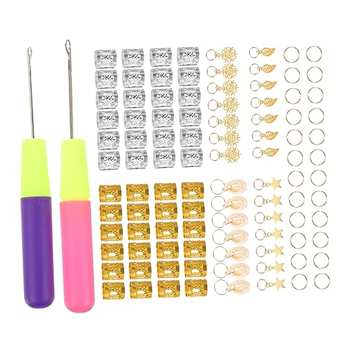 FOMIYES Haaraccessoires Für Dreadlocks Und Zöpfe Dekorative Haar Ringe Und Häkelnadeln Für Einfaches Anbringen Und Flechten Für Anfänger Und Profis von FOMIYES