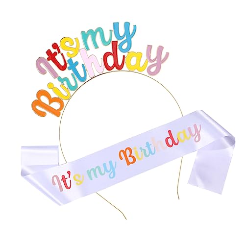 FOMIYES Geburtstag Schärpe Haarband Set Kinder Weiches Material Party Outfit Zubehör FOMIYES Geburtstag Schärpe Haarband Set Kinder Weiches Material Party Outfit Zubehör von FOMIYES