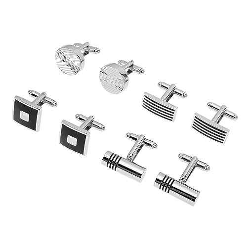FOMIYES 1 Satz Herren Manschettenknöpfe Set Hochwertigem Klassisches Design Mit Schwarzem Emaille Gestreiften Mustern Für Anzüge Hochzeiten Business Anlässe 4 Paare FOMIYES 1 Satz Herren Manschettenknöpfe Set Hochwertigem Klassisches Design Mit Schwarzem Emaille Gestreiften Mustern Für Anzüge Hochzeiten Business Anlässe 4 Paare von FOMIYES