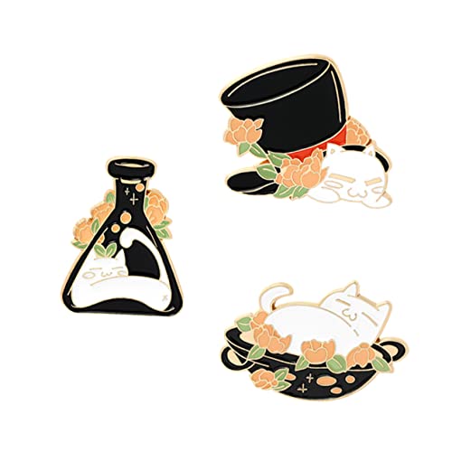 FOMIYES 1 Satz Katzen Broschen Tier Emaille Anstecker Cartoon Katzen Broschen Für Jacken Hemden Und Taschen Vielseitig Und Für 3 Stück von FOMIYES
