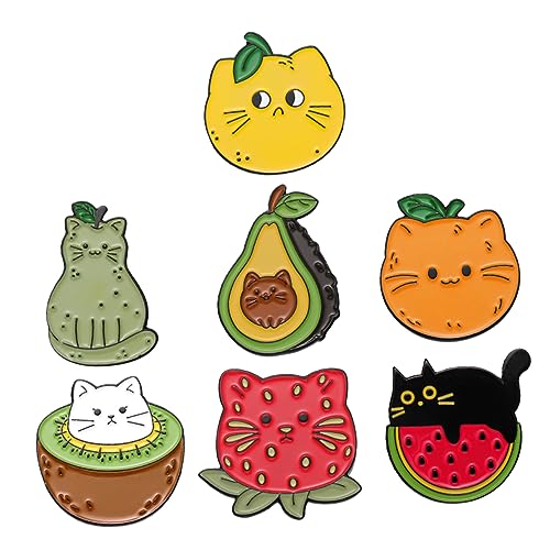 FOMIYES 7stücke Katzen Brosche Cartoon Anstecknadel Revers Pin Kleidungsdekoration Für Rucksack Schal Jacke Hut Anzugbrosche von FOMIYES