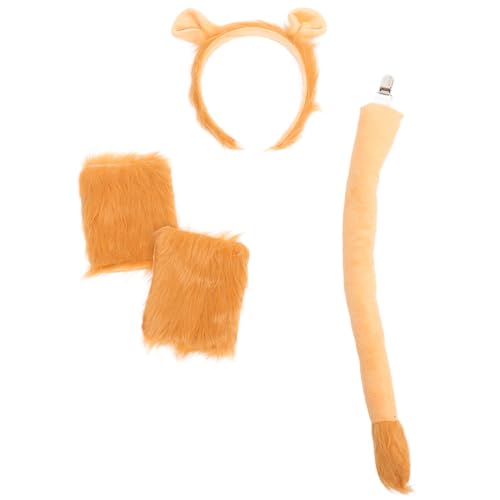 FOMIYES Löwenstirnband Mit Ohren -prop Und Handschuhen Für Tierkostüm-accessoires Geeignet Für Halloween-veranstaltungen Und Partys von FOMIYES
