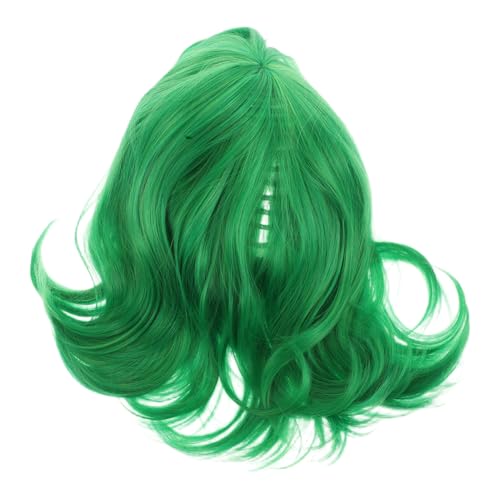 FOMIYES 1 Satz Kurze Grüne Perücke mit Schal für Wellenförmige Cosplay Haarteile für Maskerade Kostüm Partys Lebendige Grüne für Einen Auffälligen Look von FOMIYES