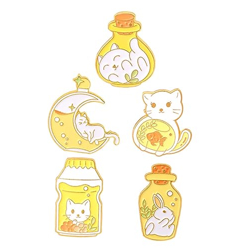 FOMIYES 5stücke Cartoon Katzen Brosche Niedliche Emaille Für Kleidung Taschen Rucksäcke Und Hüte Vielseitige Katzen Accessoires Für von FOMIYES